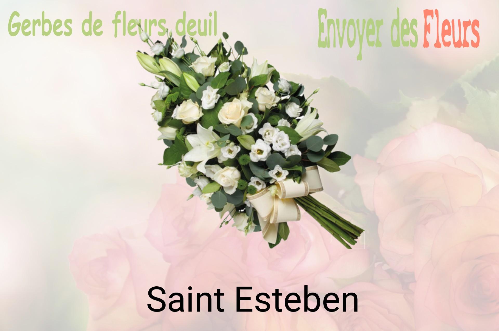 Gerbe de fleurs de deuil livrée à Saint-Esteben